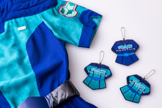 We sold patches made with recycled parts of “Space Mountain” costumes.